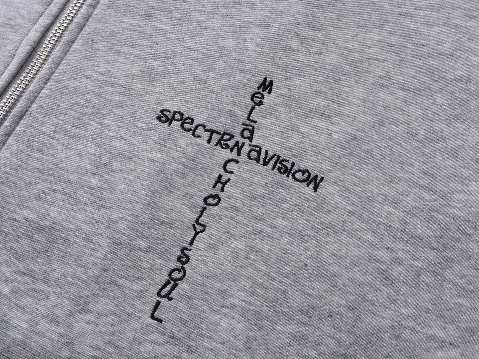 American Retro Loose Fit Geometric Zip Hoodie