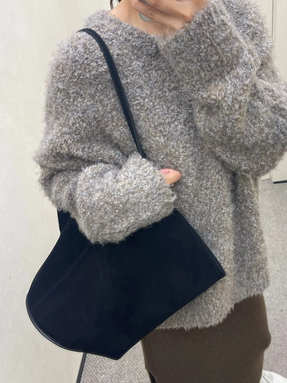 Faux Suede Frosted Tote Bags For Women Luxury Designer Handbags And Purses 2023 New In Vintage Large Capacity Shoulder Bucket
