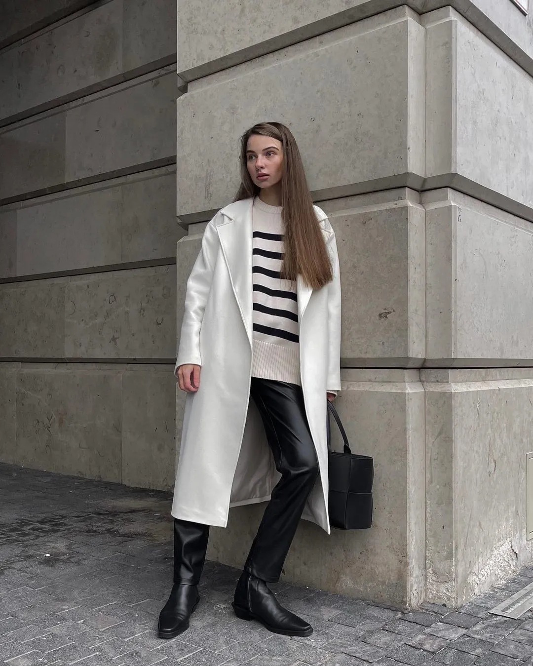Ladies Polyester Stripe Sweater