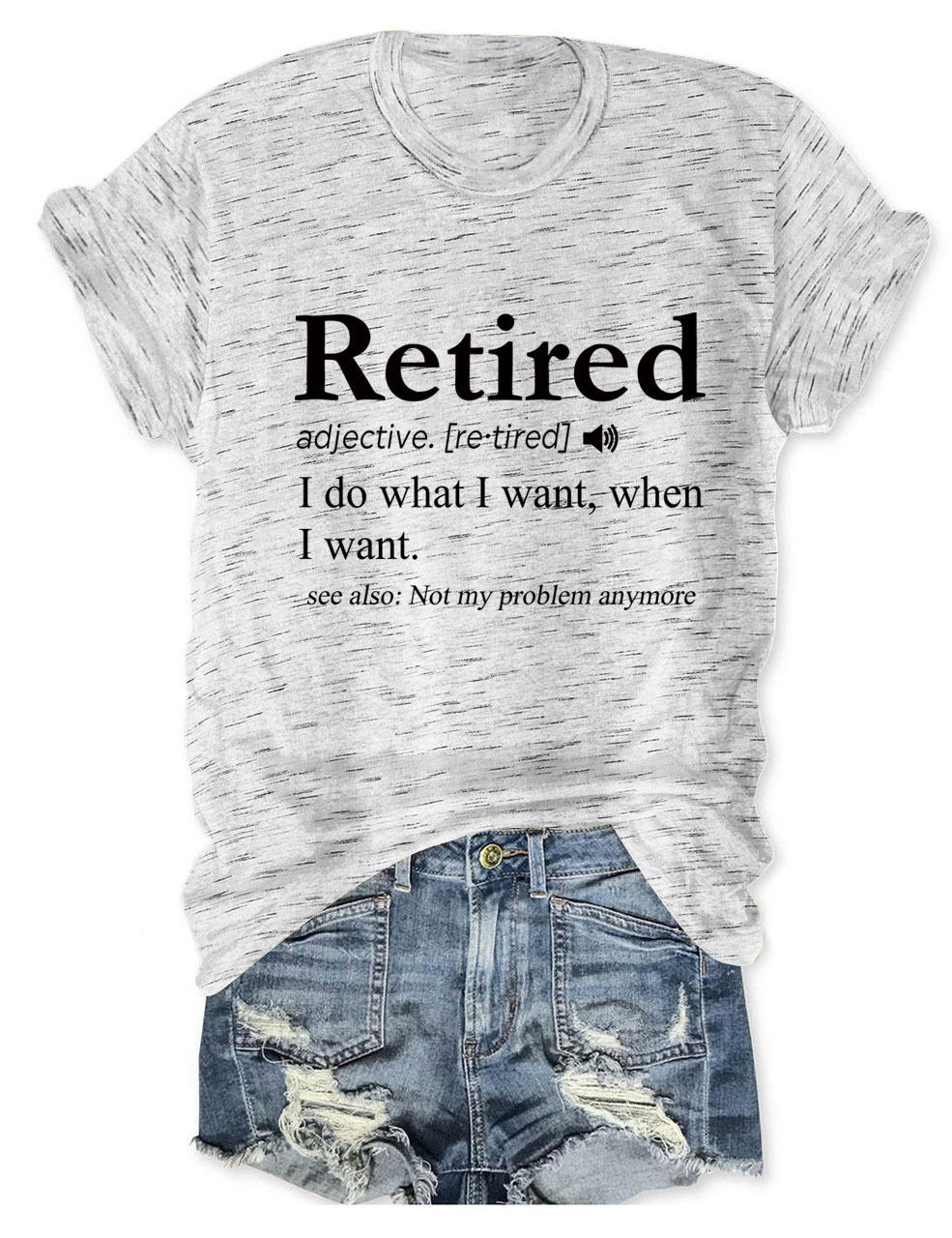 Ladies' Oversized Geometric V Collar T-Shirt