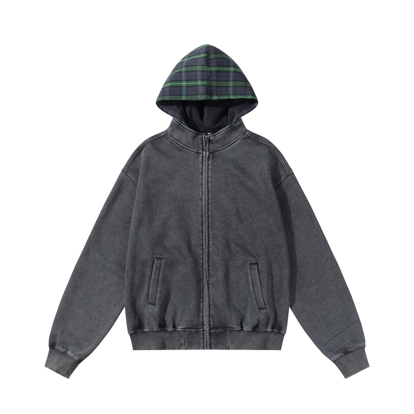 Faded Faux Layered Long Sleeve Hoodie