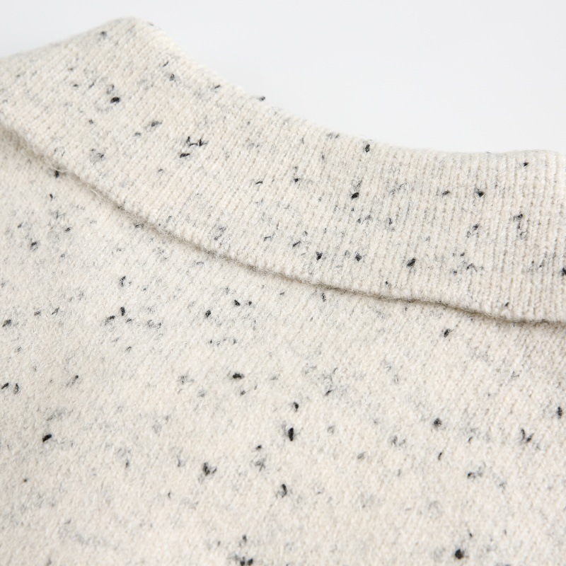 Oversized Japanese Workwear Polyester Clasp Neck Sweater