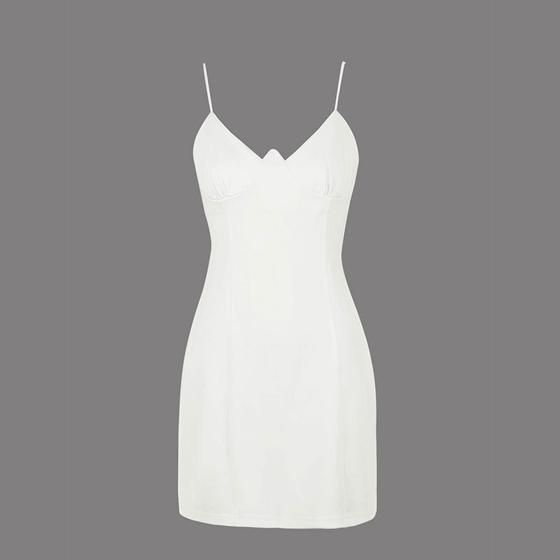 Sleeveless Polyester Plain Fitted Open Rear Dress
