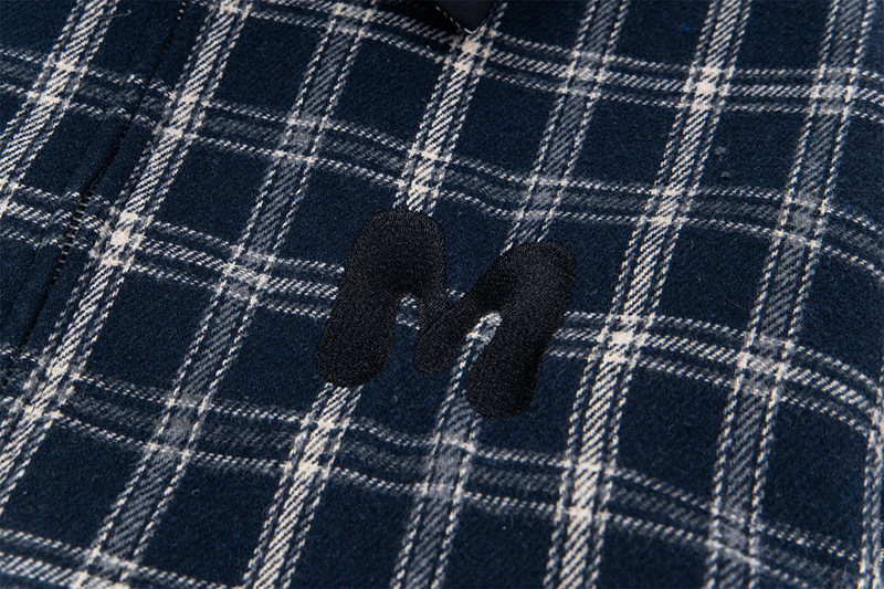 Retro Stitched Gingham Cotton Reversible Full-Sleeve Jacket