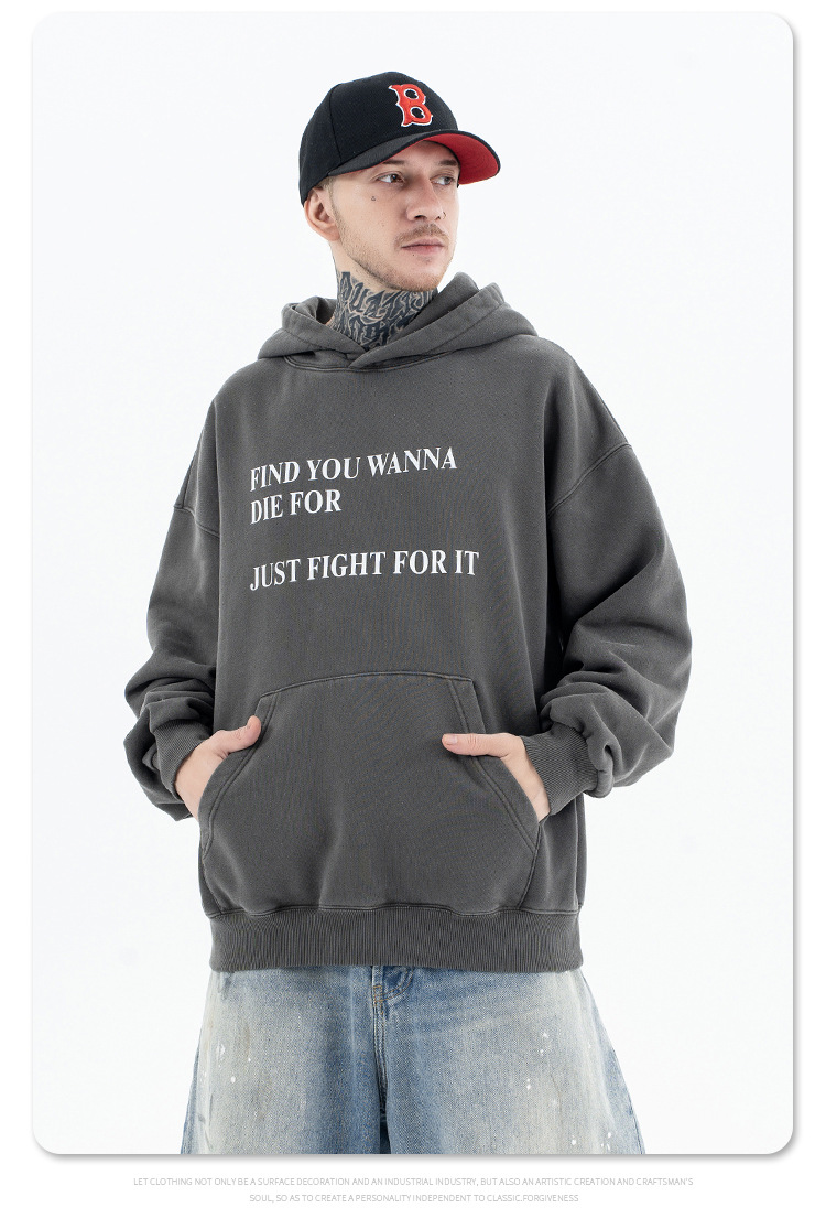 Streetwear Loose Alphabet Cotton Hoodie