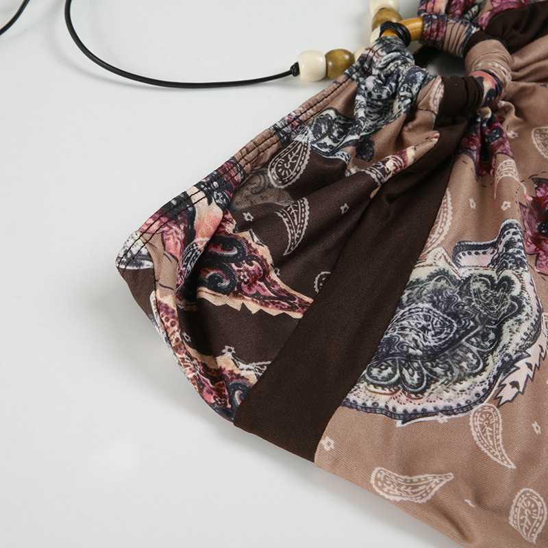 Vintage Botanical Crystal Embellished Halter Dress