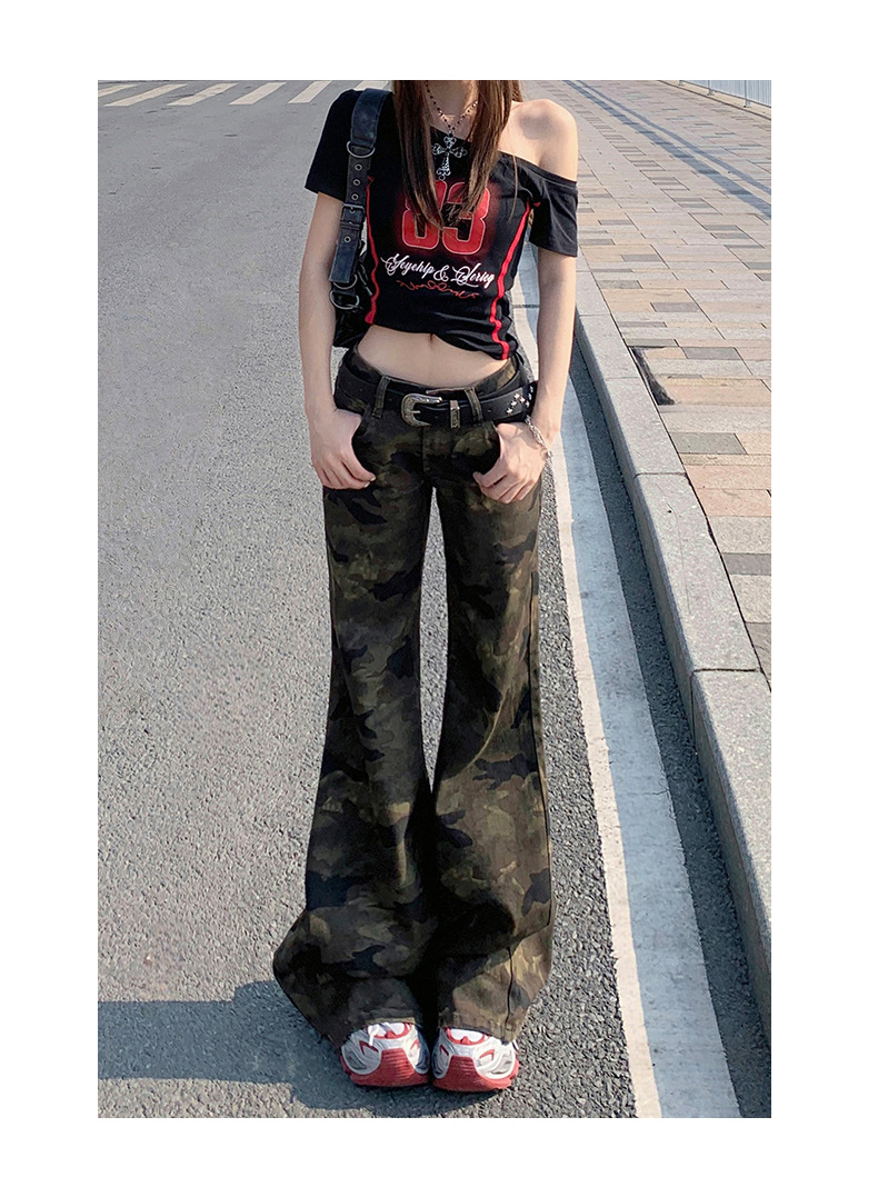 Women's Flare Jeans Chic Punk Slimming Floor-Length Pants