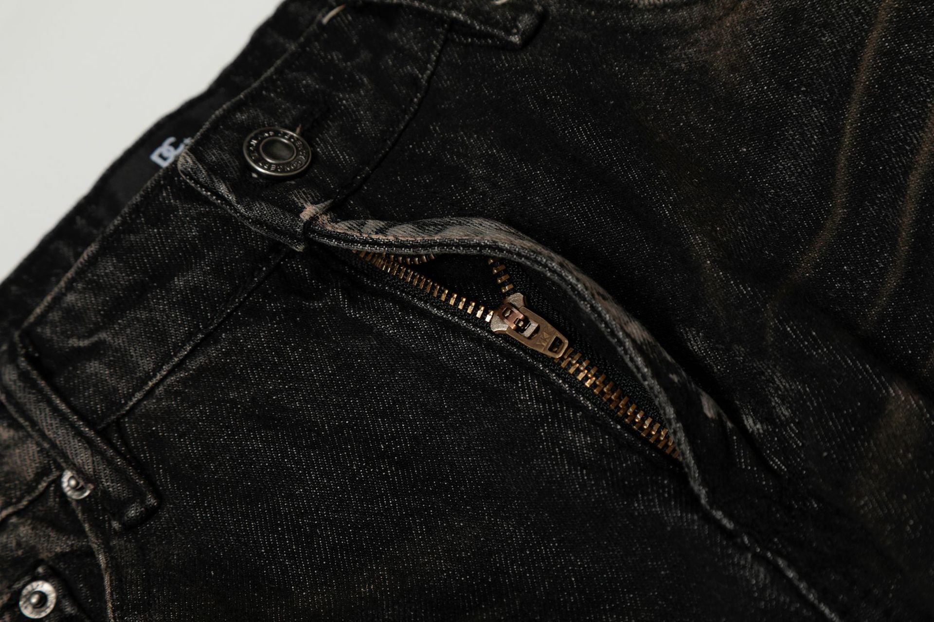 Retro Unisex Trendy Washed Black Splatter Design Men's Loose Wide-Leg Jeans