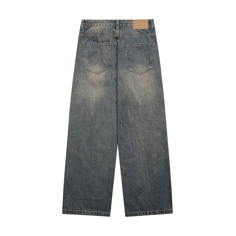 Distressed Oversized Straight Loose Wide Leg Denim Pants
