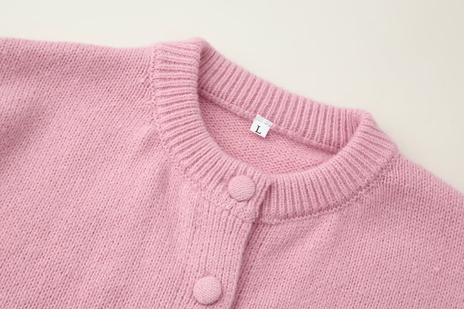 Classic Women's Plain Long Sleeve Polyester Cardigan