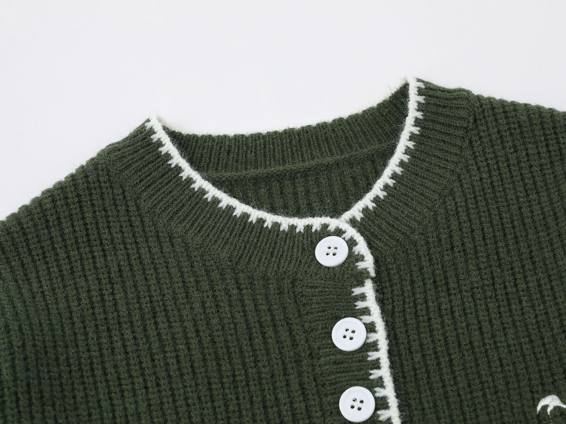 Henley Neck Sweater Unisex Autumn Vintage Chic Loose Versatile Couple Knitwear