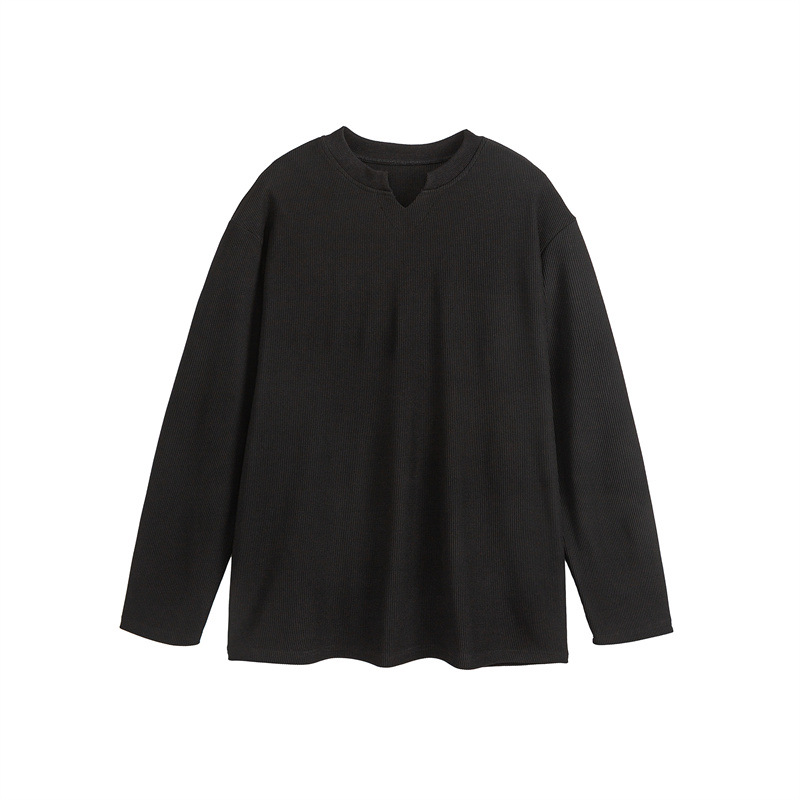 Loose Round Neck Long Sleeve T-Shirt for Men and Women