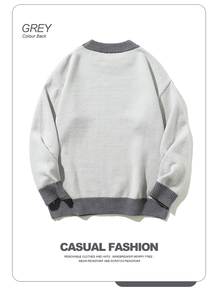 Relaxed Fit Japanese Workwear Two-Tone Sweater