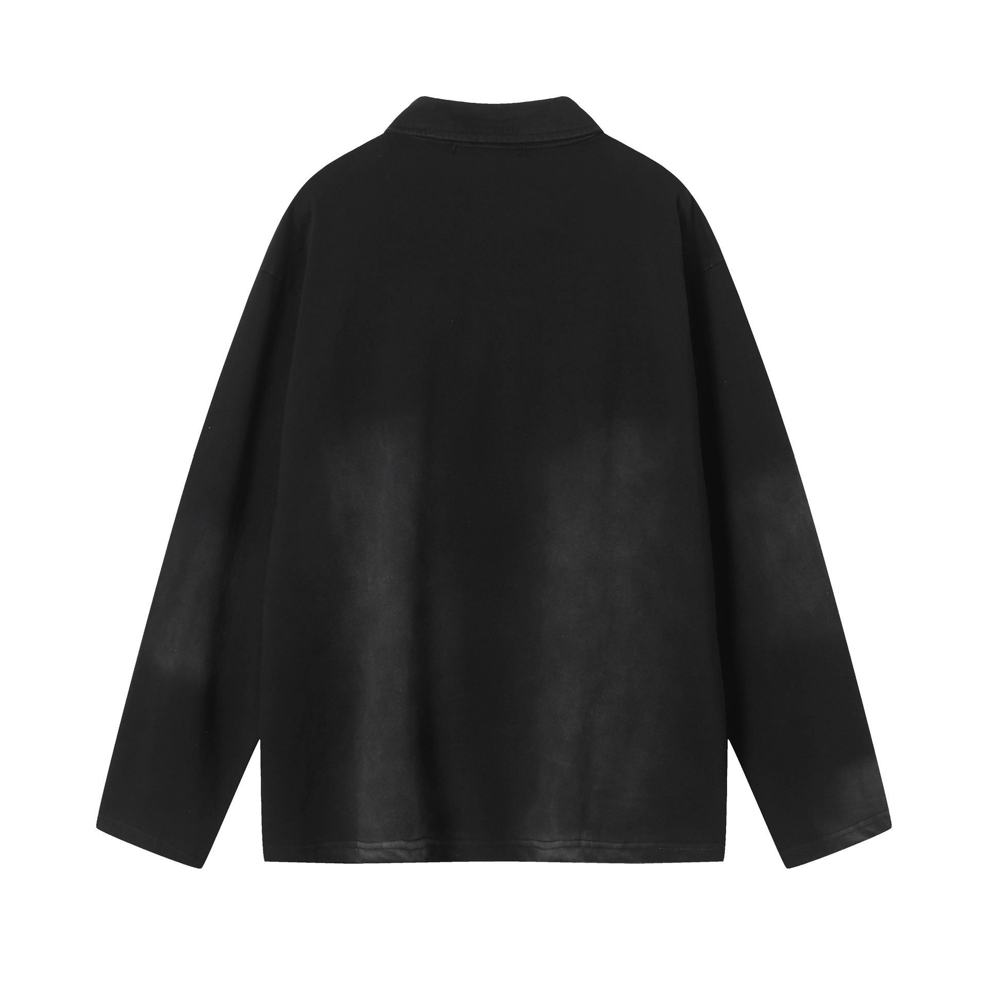 Vintage Button Placket Letter Sweatshirt