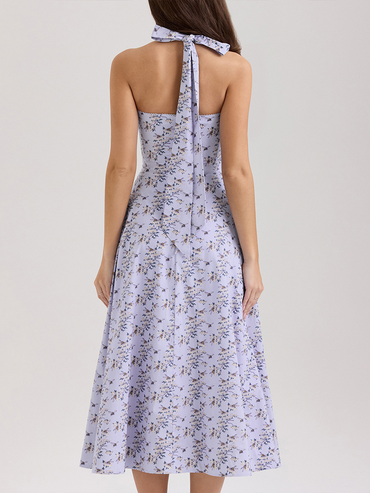 Sleeveless Knotted Rear Bodycon Split Dress