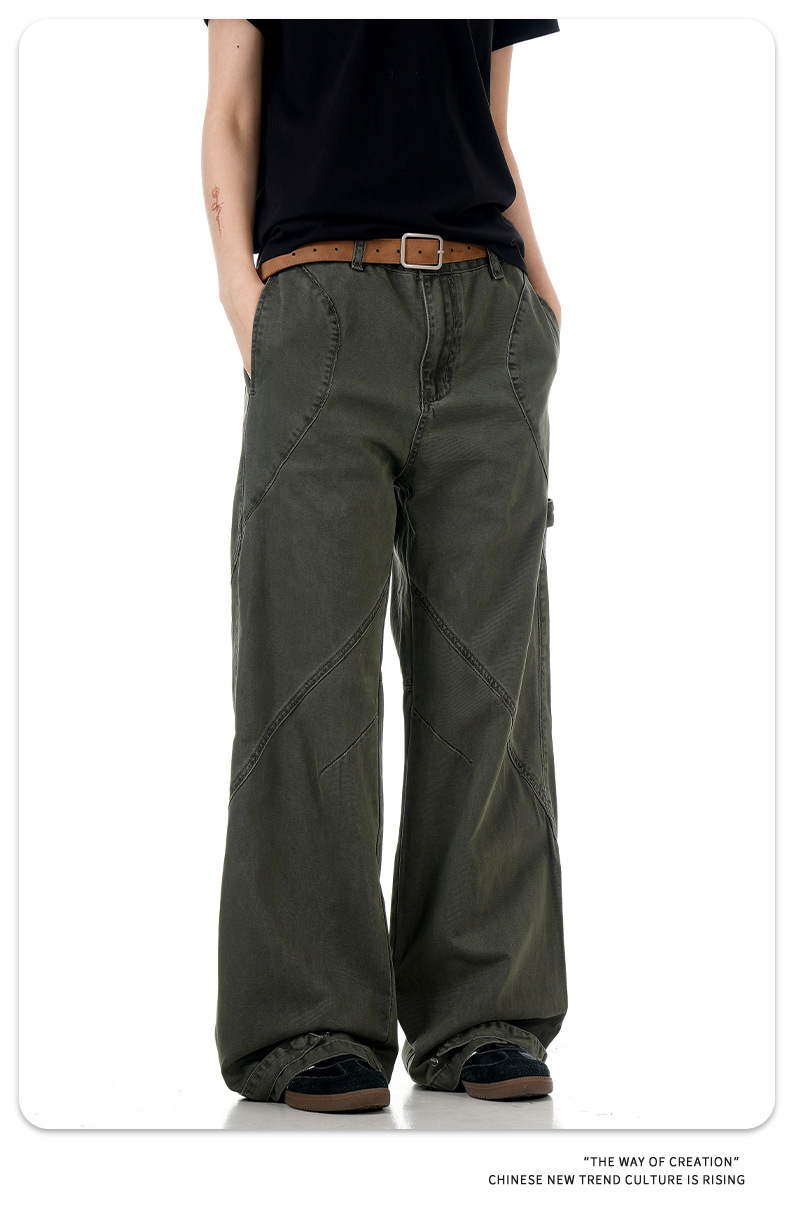 Flared Work Pants for Men and Women Loose Fit Slimming Carpenter Casual Tapered Long Pants