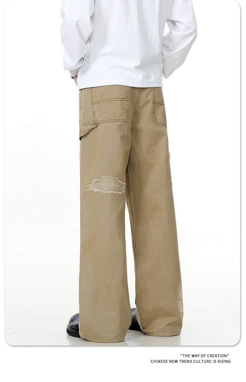 Unisex Cotton Relaxed Bell-Bottom Utility Pants