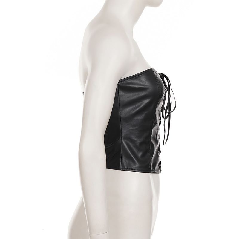 Women's Contrast Panel Cutout Lace-Up Vest