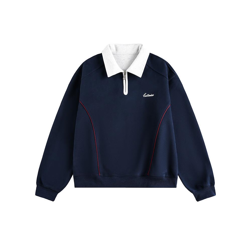 Two-Tone Shirt-Style Oversized Hoodie