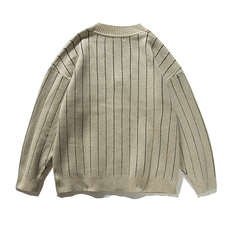 Men Relaxed Intarsia Long Sleeve Cardigan