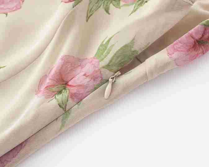 V-neck Tie Waist Slim Mesh Splicing Flounce Sleeve Dress