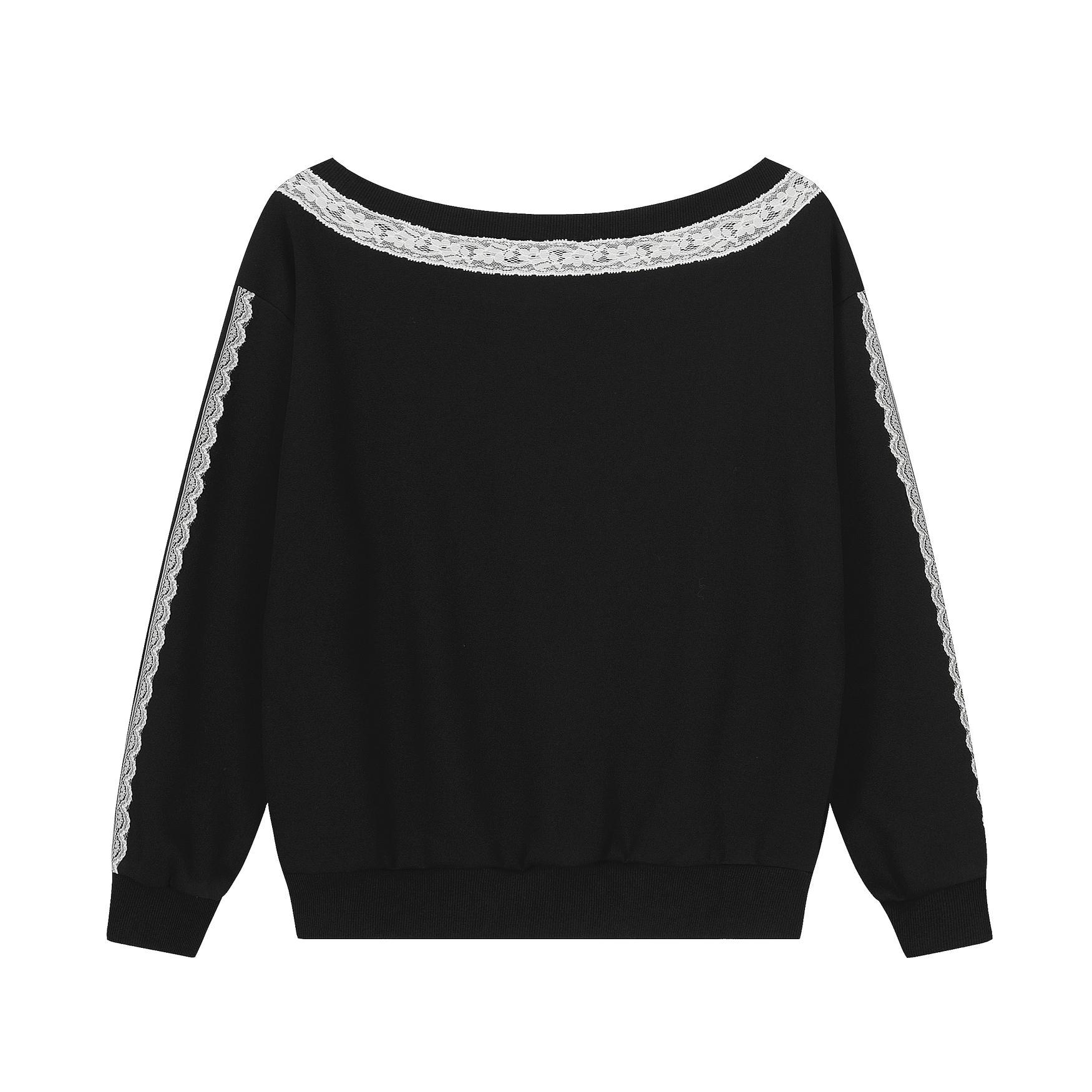 Bardot Hoodie With Ribbon Detail And Character Graphic