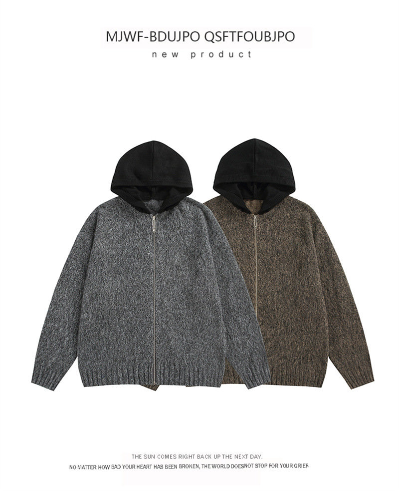 Japanese Workwear Oversized Hood Cardigan