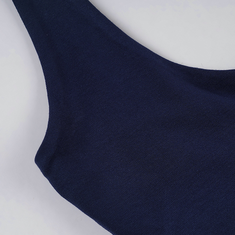 Sexy Low-Cut Zipper Halter Knitted Strap Women's Pure Color Versatile Elegant Slim Top