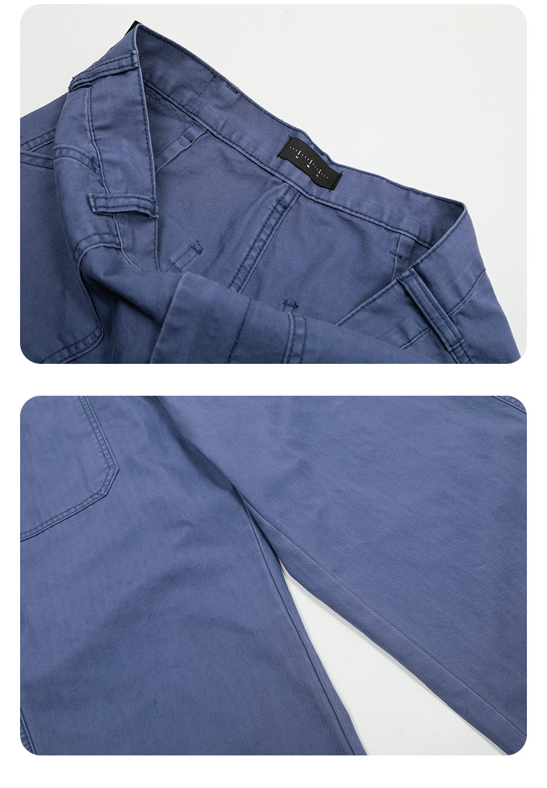 Pure Cotton Street Fashion Slim Fit Simple Loose Three-Dimensional Casual Work Trousers