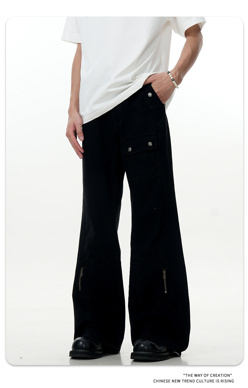 Post-Apocalyptic Deconstructed Design Loose Fit Casual Slimming Long Trousers