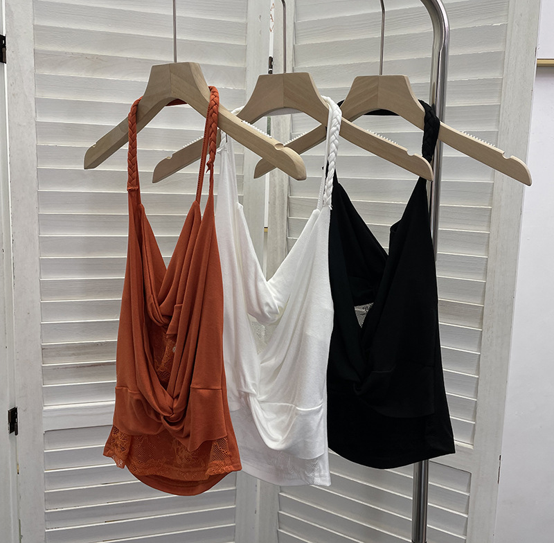 Solid Color Sexy Asymmetric Wrap Top