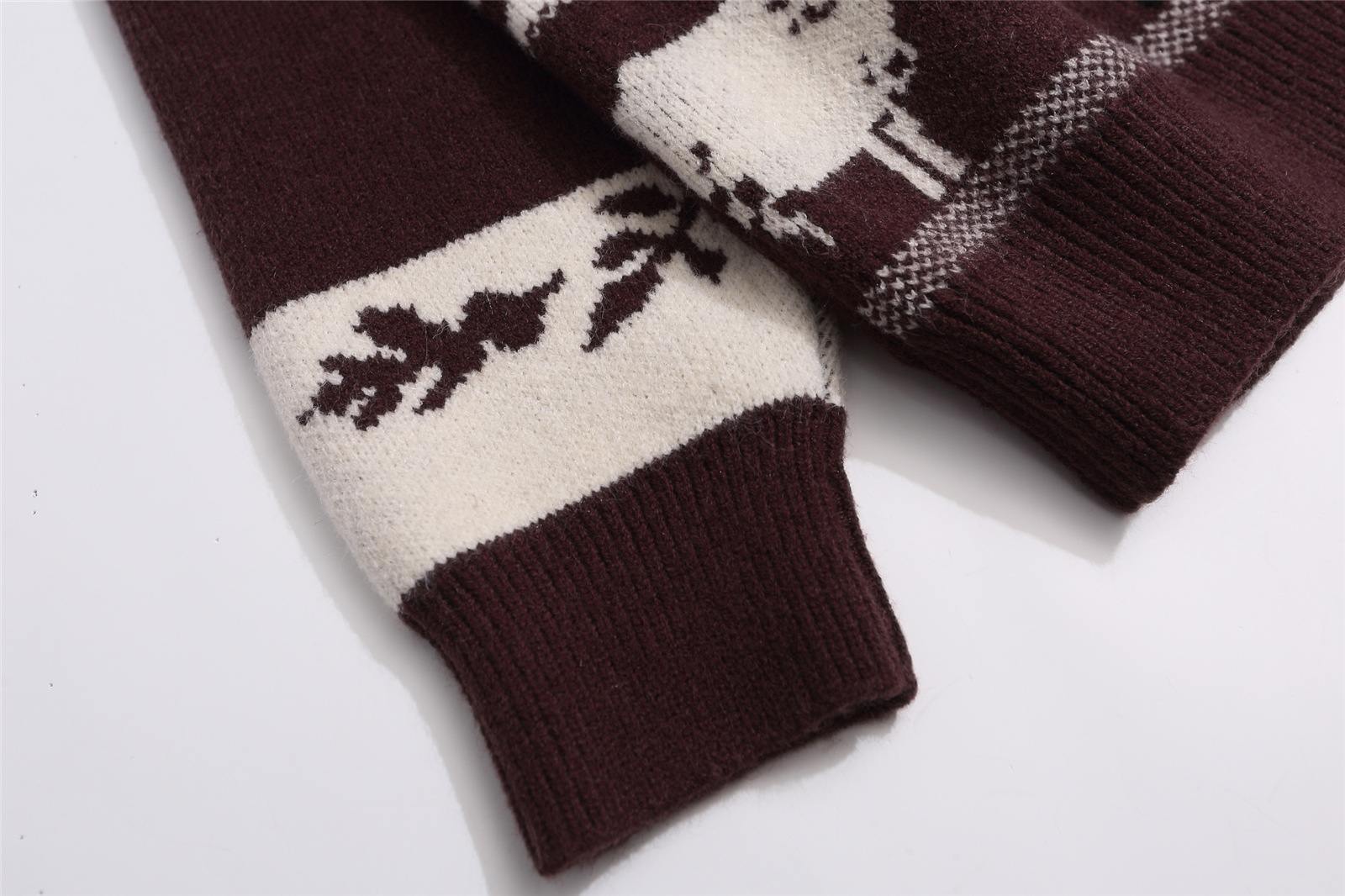 Japanese Vintage Loose Fit Acrylic Jacquard Sweater