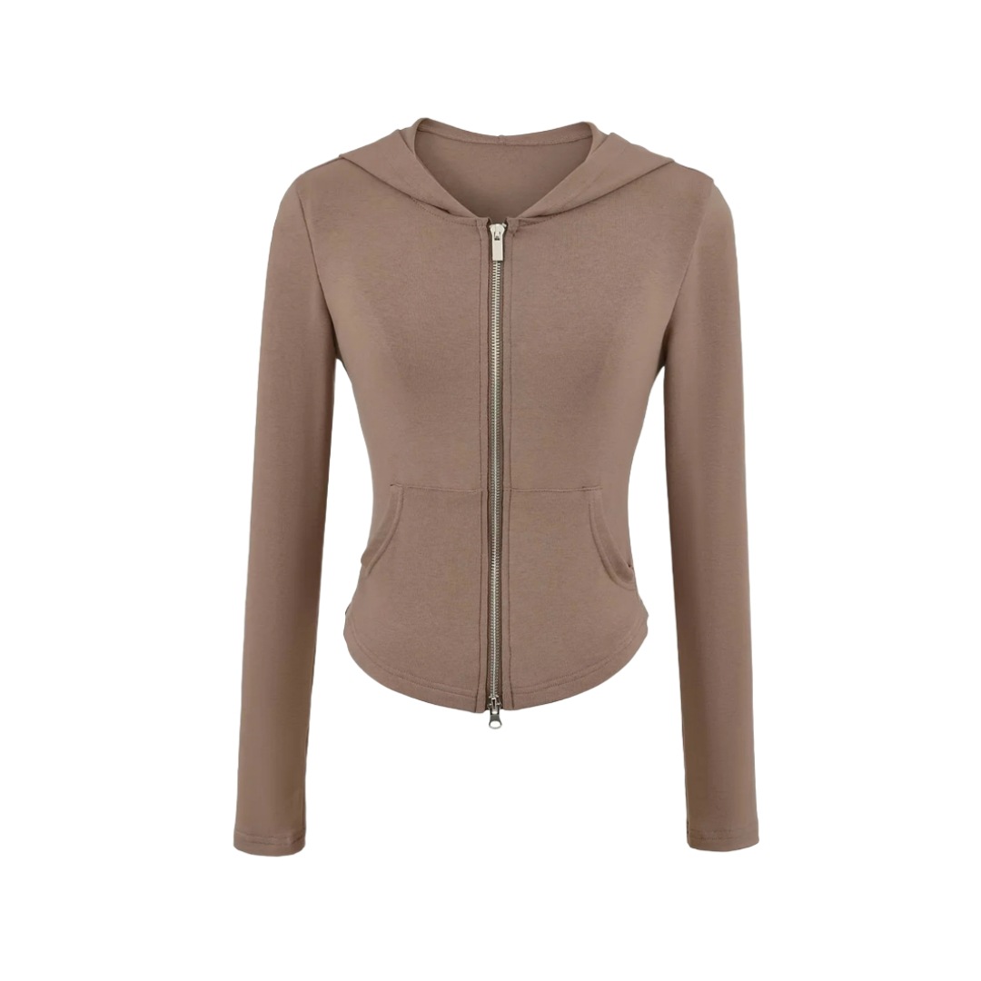 Ladies Minimalist Fitted Full Arm Hoodie
