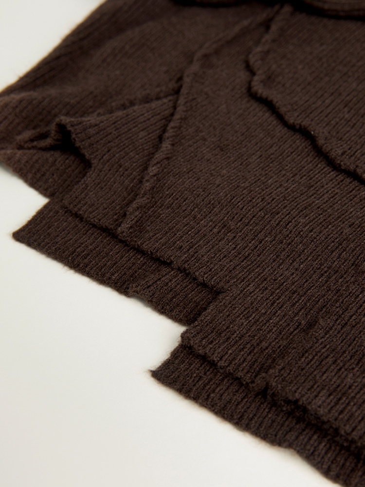 Wool Blend Fitted Crew Sweater
