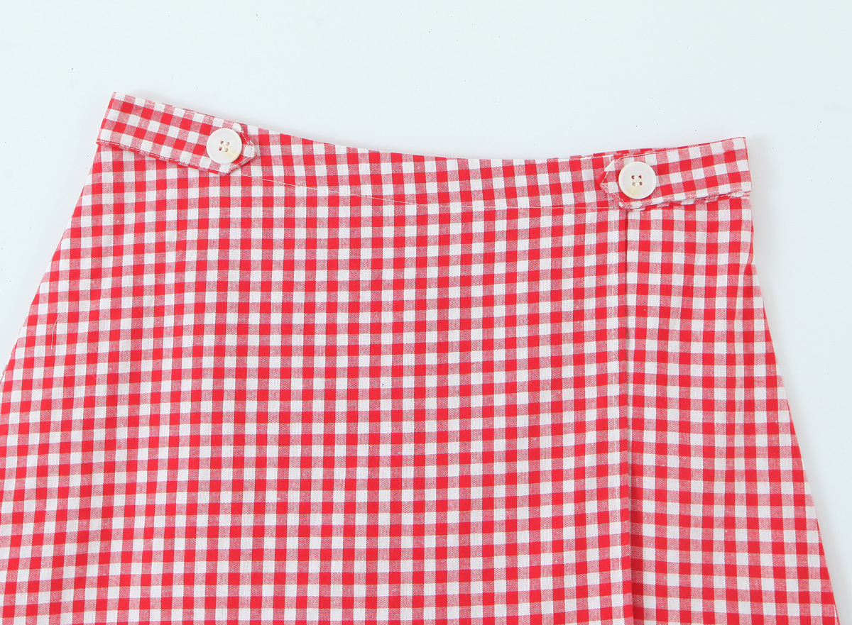 Slimming button decoration skirt pants A-line short skirt