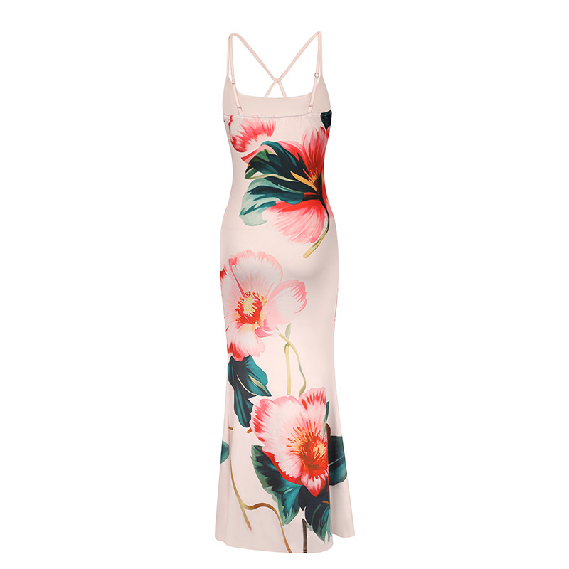 Open Back Botanical Maxi Jumpsuit