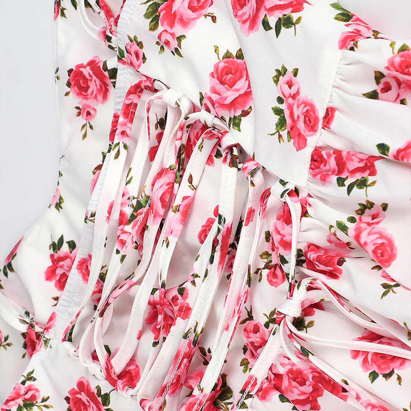 Bodycon Bandeau Open Back Patterned Dress