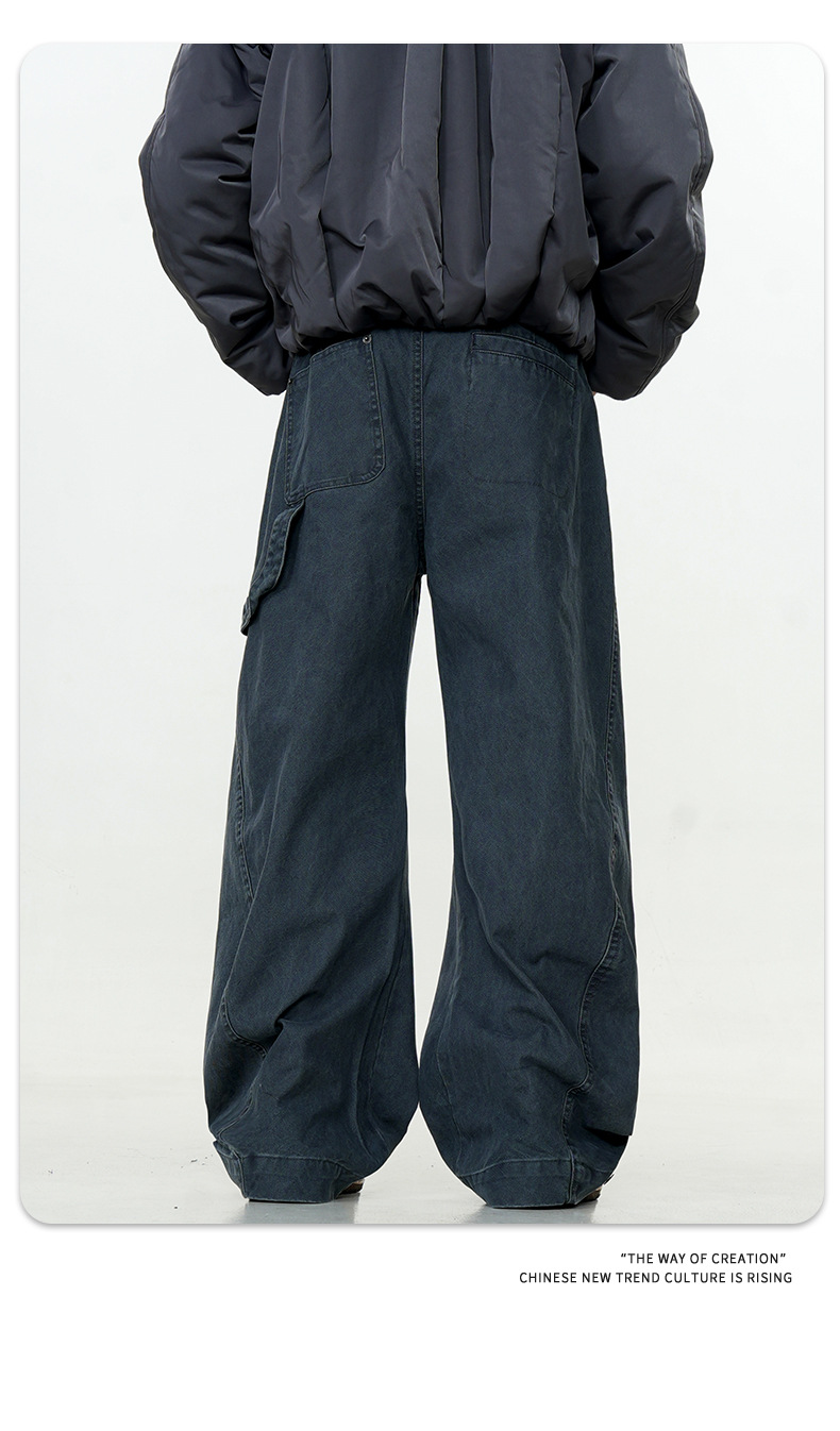 Loose Fit Carpenter Pants for Men and Women Wide Leg Trousers with Casual Simple Design