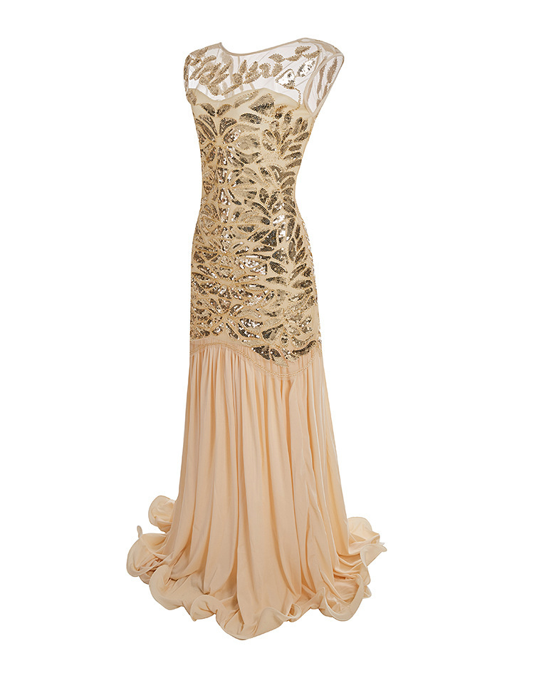Twenties Beaded Strap Frill Dress