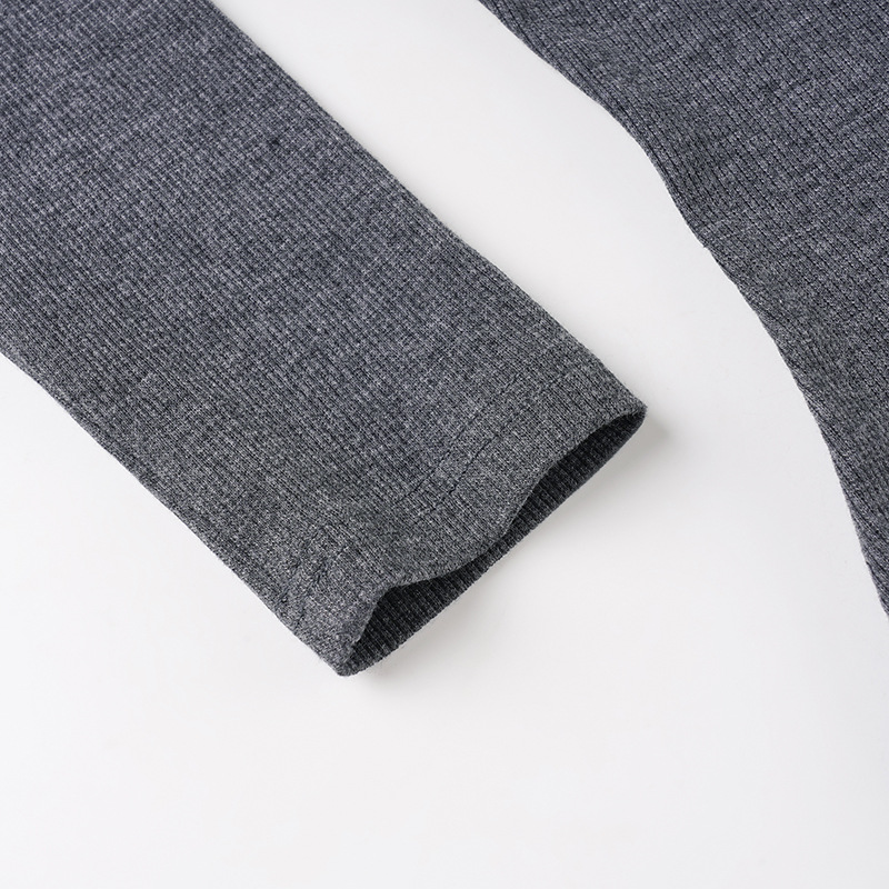 High-Waisted Wrist-length Snug Tiered Plain Jersey Scoop Dress