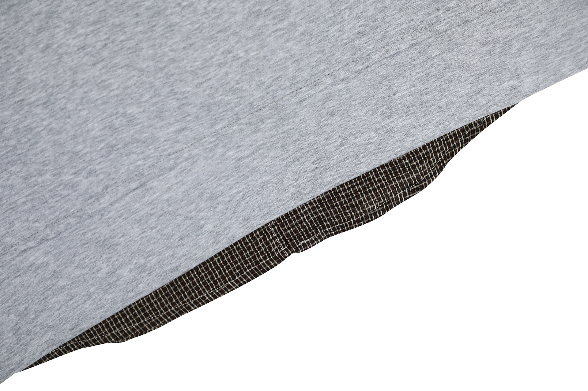 Streetwear Checked Layered Cotton Hoodie