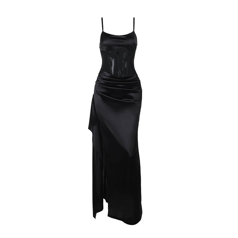 Illusion Split Shoulder Bodycon Utility Dress