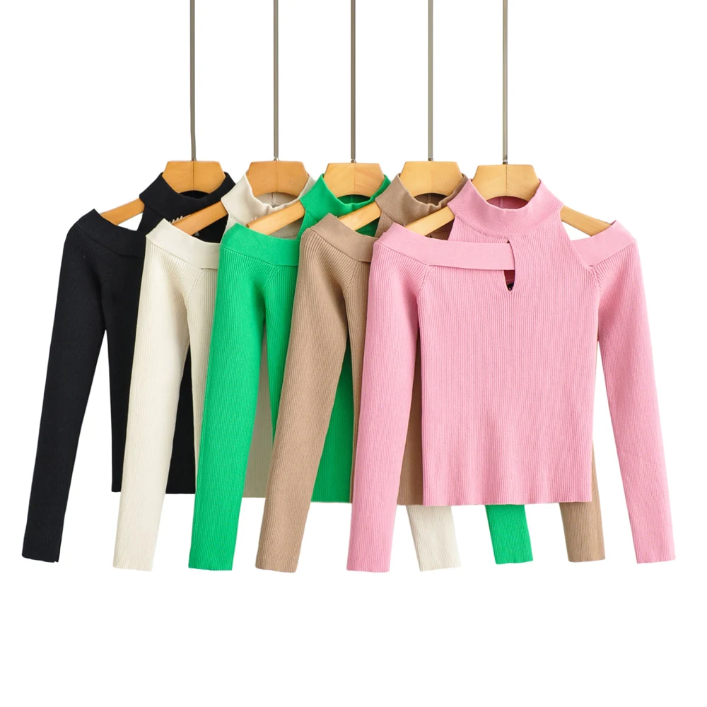 Blush Spandex Upper Arm Cutout Wrap Sweater