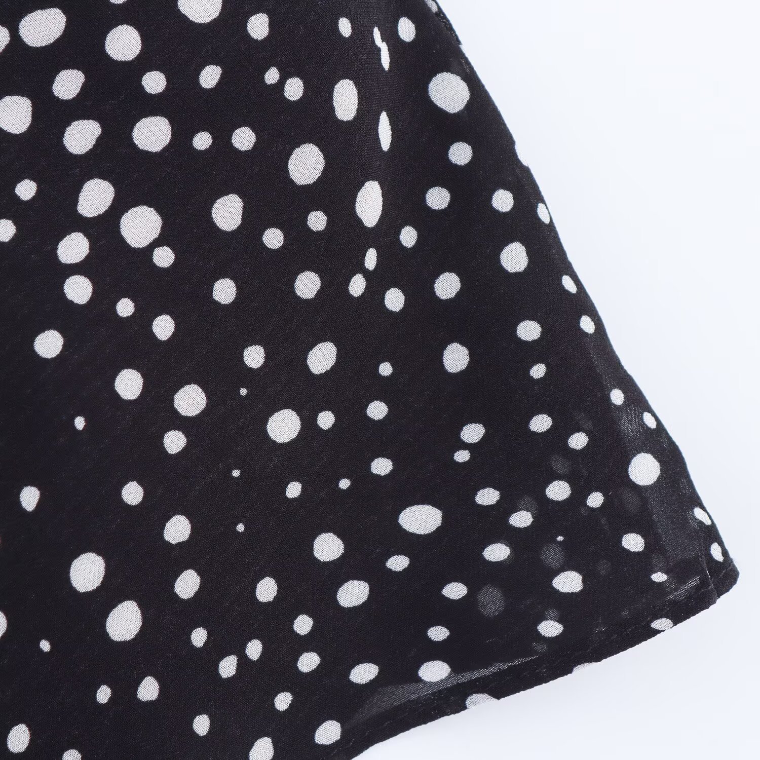 Women's Clothing Trumpet Sleeve Ruffle Polka Dot Short Skirt
