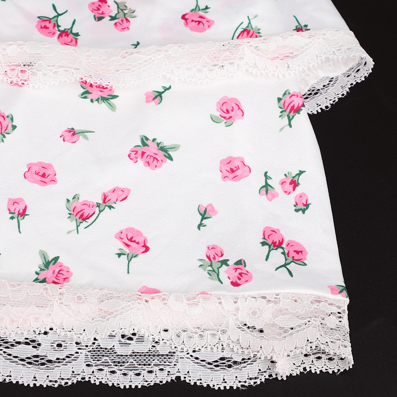 Scalloped Blossom Pattern Polyester Dress