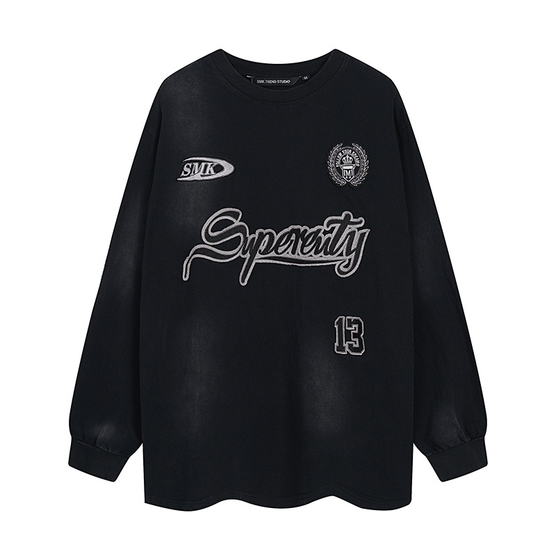 Vintage Mixed Stitched Cotton Crew Sweatshirt