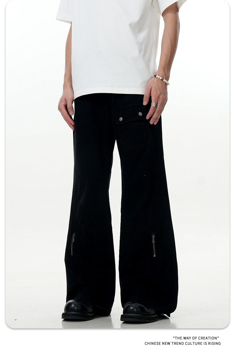 Post-Apocalyptic Deconstructed Design Loose Fit Casual Slimming Long Trousers