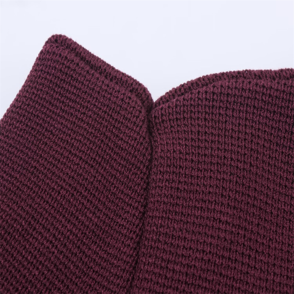 Ladies Crew Collar Plain Elbow Sleeve Sweater