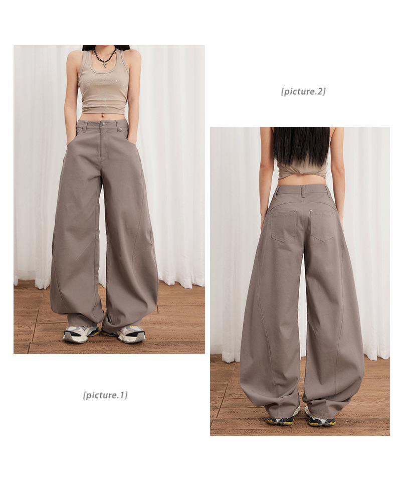 Women's High-Waisted Wide-Leg Jeans Pure Cotton Loose Pants