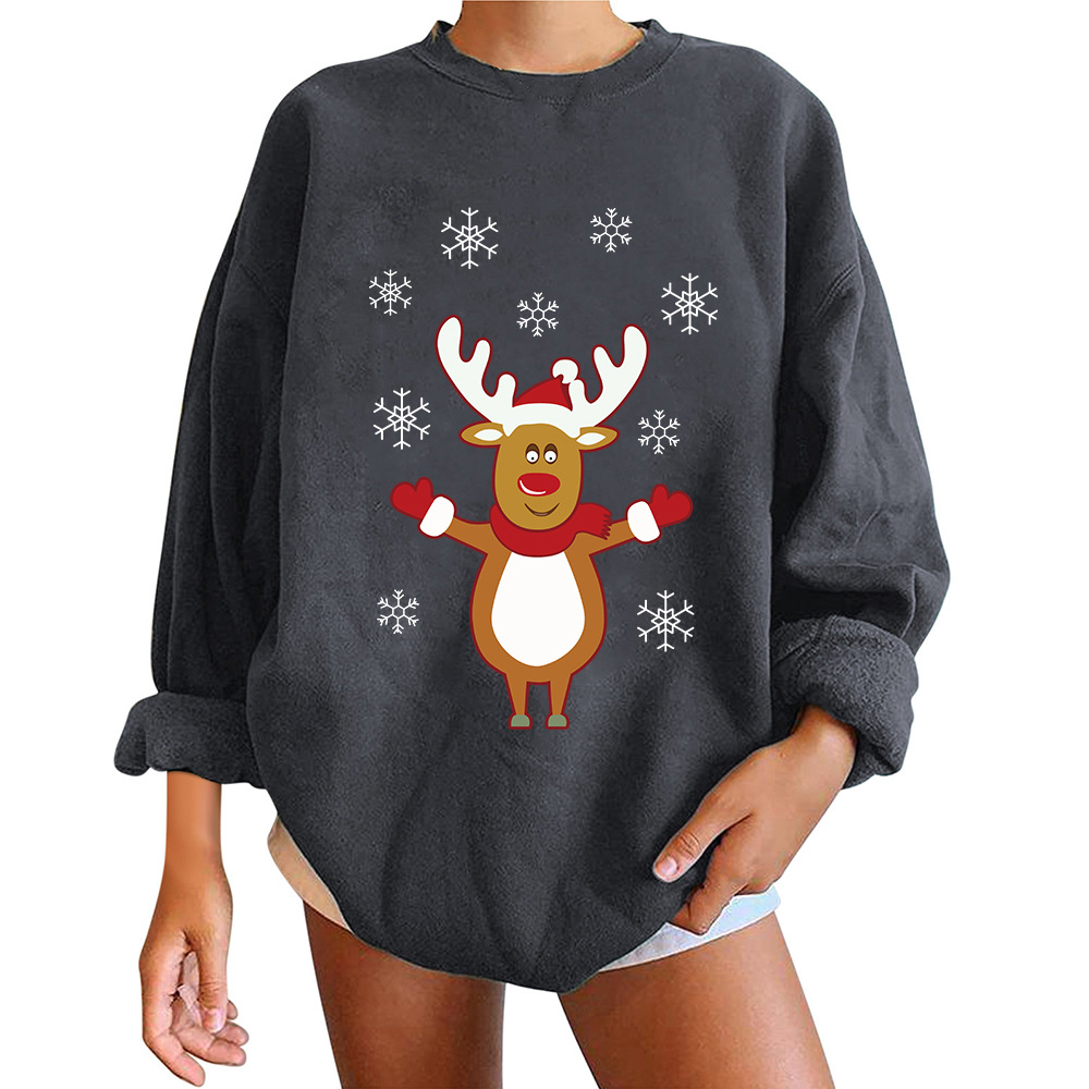Loose Fit Cotton Blend 3D Deer Hoodie